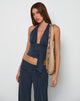 Image de Prilla Halter Top in Cupro Ocean Storm