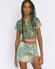 Image de MOTEL X OLIVIA NEILL Minijupe Pelma en Collage Floral Shadow Green