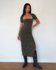 Image de la robe midi Quala en olive