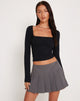 Image de Quebon Long Sleeve Top in Black