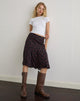 Image de Rahyu Midi Skirt in Dark Pink Rose Black