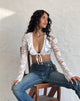 Image de Raine Cardigan non doublé en ivoire Big Rose Lace