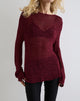 Image de Rajiya Open Weave Jumper in Burgundy
