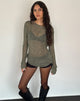 Image de Rajiya Open Weave Jumper in Olive