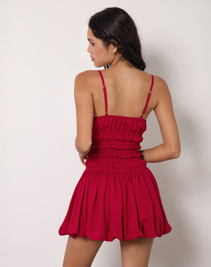 Image de Rasmil Bubble Mini Dress in Adrenaline Red