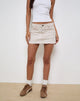 Image de la mini-jupe en denim à ourlet brut en blanc cassé