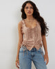 Image de Rayna Ruffle Milkmaid Top in Mushroom