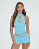Image de Raziel High Neck Top in Cupro Aqua