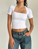 Image de Reqla Top en blanc avec bordure en dentelle