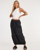image de Masao Maxi Skirt in Parachute Black with White Stitch