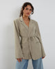 Image de Mayta Blazer à taille nouée en taupe tailleur