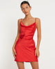 Image de Paiva Slip Dress in Satin Red