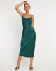 Image de Palasha Midi Dress in Satin Forest Green