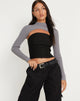 image de Renjana Long Sleeve Shrug Top in Flint Gray