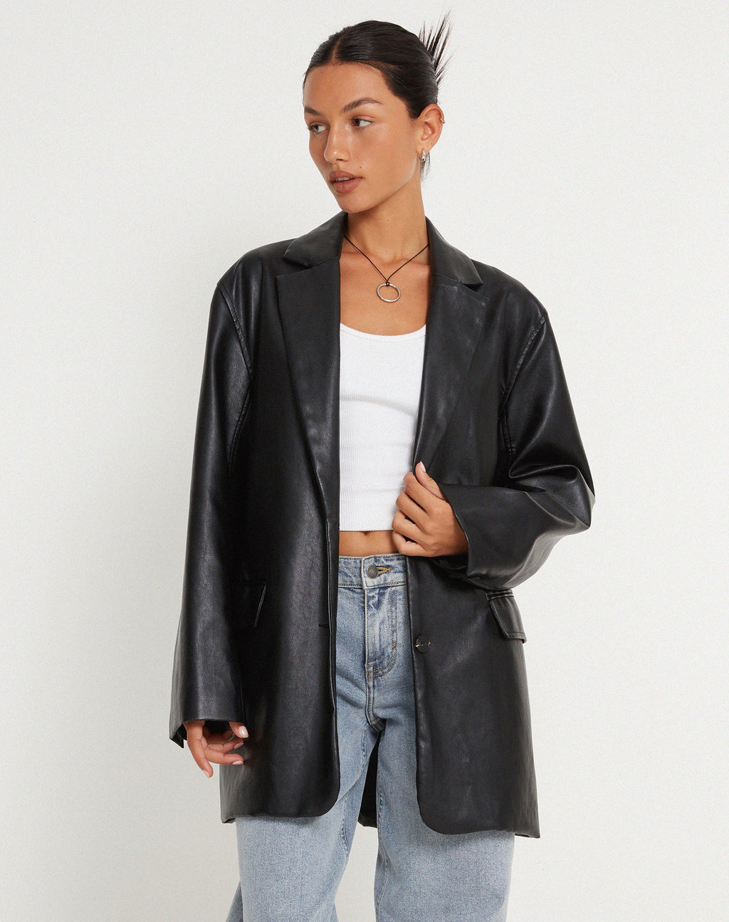 Blazer Saken en Pu Black