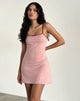 Image de Riniko Mini Dress in Pink Lady with Adrenaline Red Binding