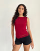 Image de Rochie Top asymétrique en maille cerise