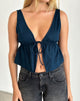 Image de Rolia Tie Front Top in Navy