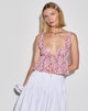 Image de Rolia Tie Front Top in Ditsy Floral Blush Red