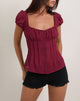 Image de Rolina Blouse in Chiffon Burgundy