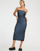 image de Rosbandi Midi Dress in Black with Baby Blue Lining