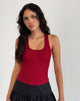 Image de Roxe Ribbed Vest Top in Adrenaline Red