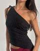Image of Rusana Top in Sheer Diagonal Knit Black
