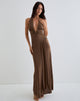 Image de Ryoko Maxi Dress in Cupro Dark Brown