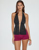 Image of Ryoma Halterneck Top in Flower Broderie Black