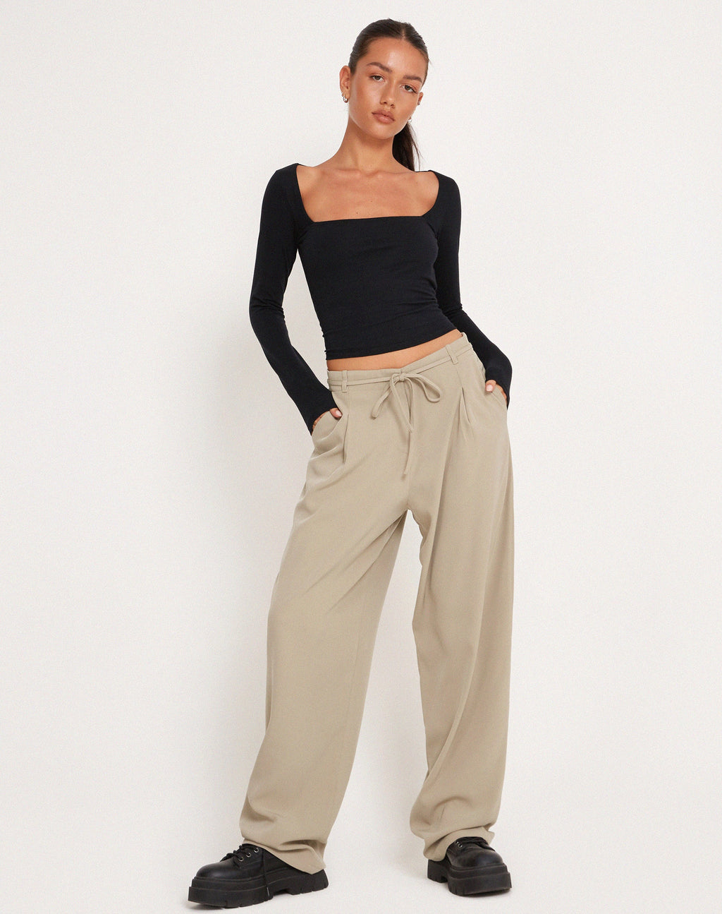 Pantalon Sabria en Tailoring Taupe