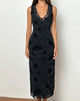 Image de Saga Midi Dress in Rose Flock Black