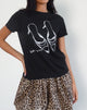 Image de Saki Tee en noir avec impression Lets Dance