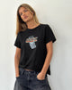 Image de Saki Tee in Black with Don't Message Me Graphic