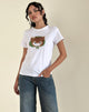 Image de Saki White Tee in Kitty Print