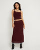 Image de Tresha Maxi Skirt in Mesh Burgundy