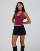 Image of Samwell Halterneck Top in Paisley Lace Burgundy
