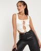 Image de Santina Tie Up Top in Satin Ivory