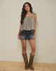Image de Sanula Top in Blue and Brown Floral Bohemian Batik