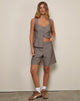 Image de Sarun Longline Short in Pinstripe Brown