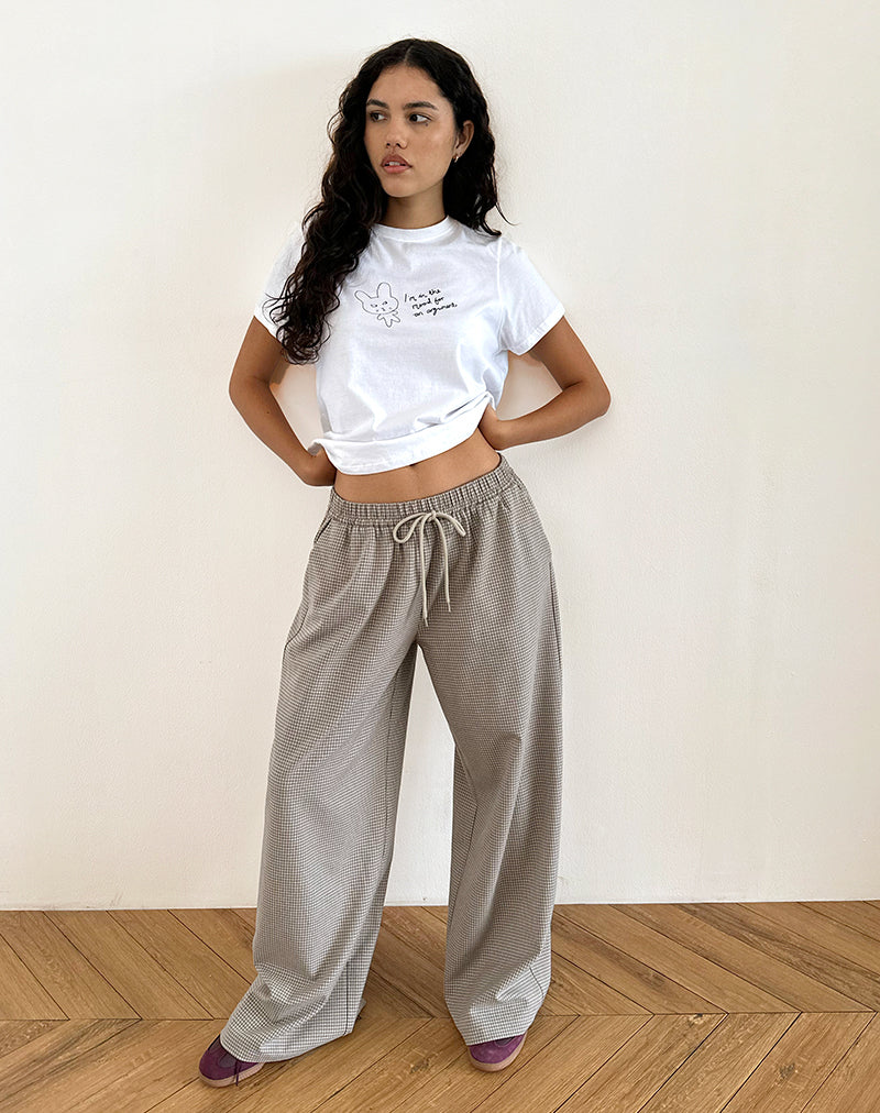 Pantalon oversize Sasari à carreaux gris