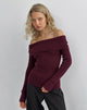 Image de Saskia Bardot Bow Back Top en cerisier foncé