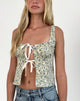 Image de Sauva Tie Front Top in Pretty Floral Light Sage