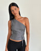 Image de Sayaka One Shoulder Top in Tailoring Charcoal
