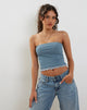 Image de Seka Bandeau Top in Mesh Tonal Blue