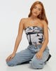 Image de Shae Bandeau Top in Photo Collage Grey