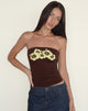 Image de Shaelo Bandeau Top in Bitter Chocolate Yellow Hibiscus