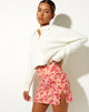 Image de la mini-jupe Sheny, fleur sauvage foncée Cantaloup