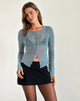 Image de Shia Cardigan en Grunge Floral Bleu Gris