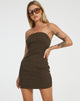 Image de Robe bandeau Siria en pinstripe marron