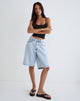 Image of Low Rise Skater Shorts in 80's Light Wash Blue